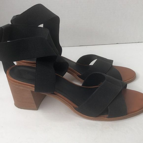 Bernardo Shoes - Bernardo Elastic Strap Stacked Block Heel Sandals size 9.5